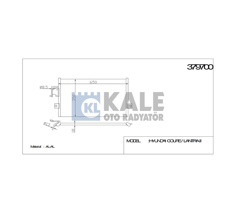 Hyundai Elantra Klima Radyatörü 1996-2001 Radyatör OEM 97606-29100 Hyundai Elantra Klima Radyatörü 1996-2001 Radyatör OEM 97606-29100